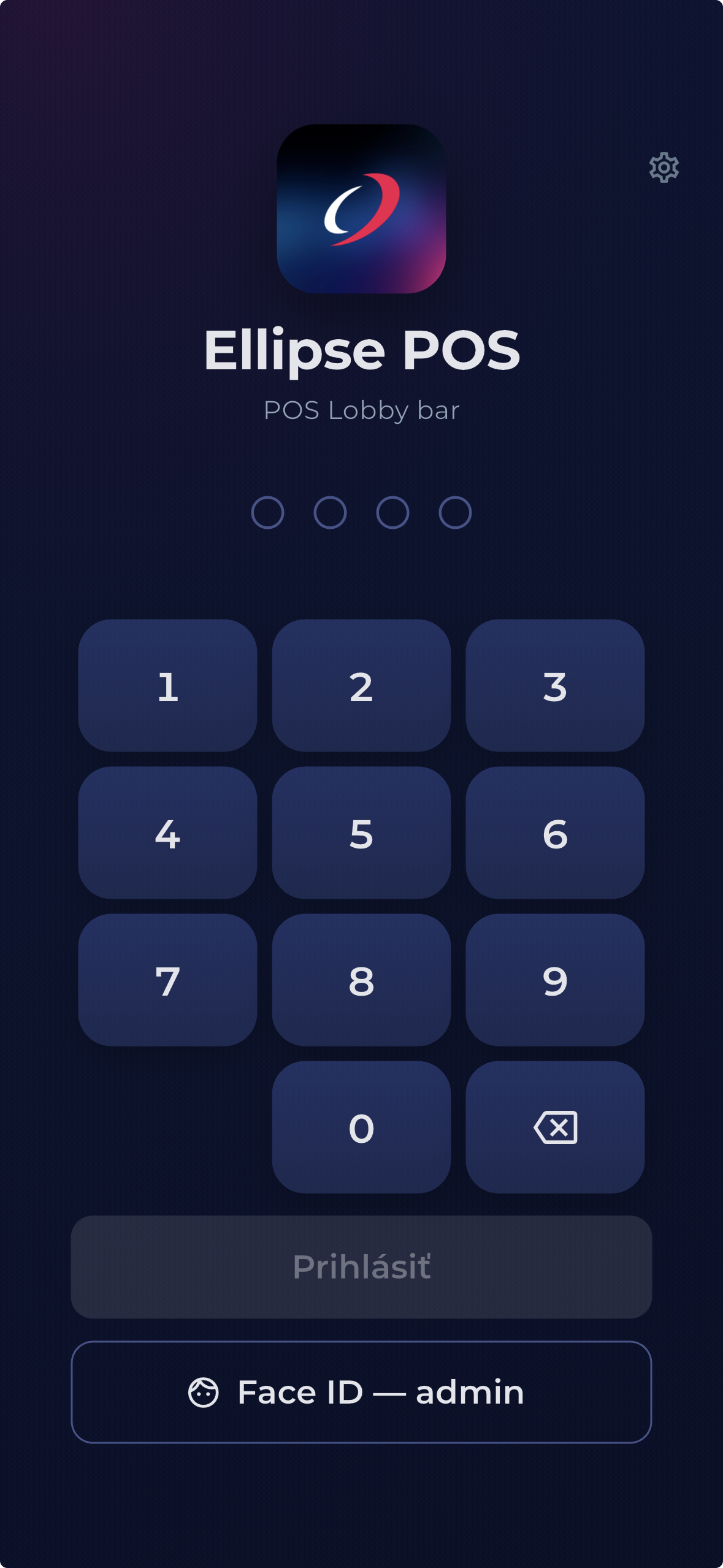 Ellipse POS — Prihlásenie do Ellipse POS